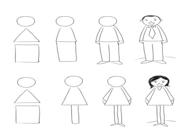 Can teach children to draw people from blocks