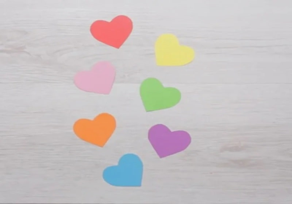 Cut out the multicolored heart