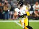 Kenny Pickett #8 of the Pittsburgh Steelers scrambles during the first quarter in the game against the Las Vegas Raiders during the first quarter at Allegiant Stadium on September 24, 2023 in Las Vegas, Nevada.